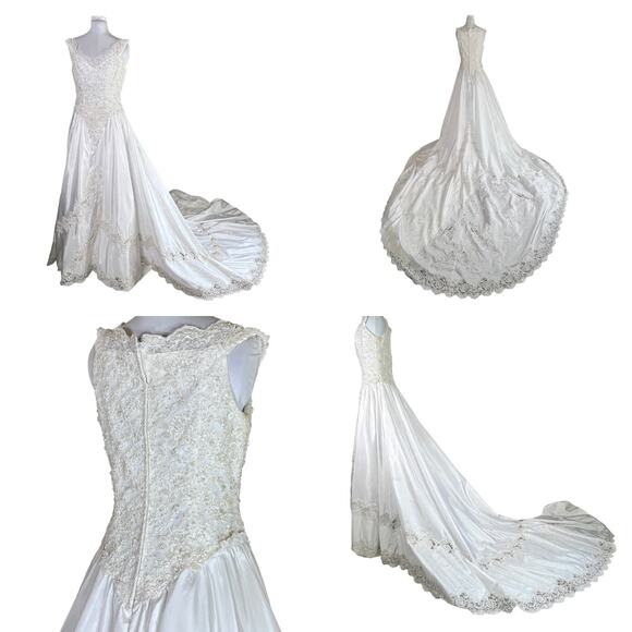 Mori Lee Ivory Wedding Dress with 5' train - Womens Size 8 - Bridal Gown - Picture 2 of 12